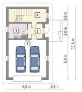 Проект современного гаража с просторным жилым помещением