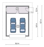 Проект небольшого гаража на две машины