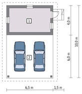 Проект капитального гаража с навесом на 3 авто