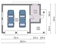 Проект современного гаража на 2 авто