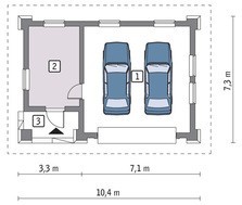 Проект красивого гаража на 2 машины