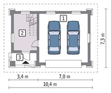 Проект красивого гаража на две машины с мансардой