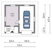 Проект гаража на одно авто с кирпичным декором