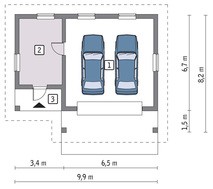 Проект гаража на 2 машины с нежилым помещением