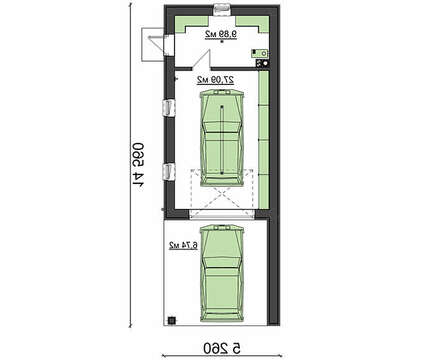 Проект гаража с навесом и автомастерской