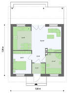 Проект небольшого коттеджа с крытой террасой