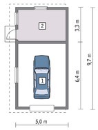 Проект гаража с жилой комнатой