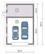 Проект просторного гаража под односкатной крышей