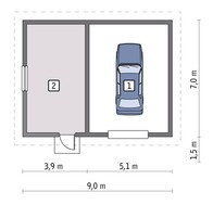 Проект аккуратного гаража на 1 автомобиль