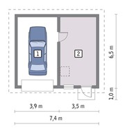 Проект красивого гаража на 1 автомобиль
