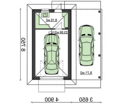 Проект небольшого гаража на 1 авто с навесом