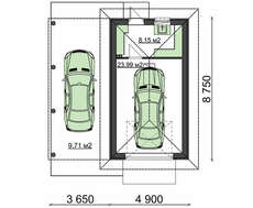Проект небольшого гаража на 1 авто с навесом