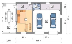 Проект гаража на 2 авто с жилыми помещениями