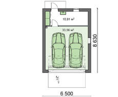 Проект гаража на 2 авто с плоской крышей