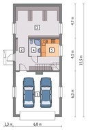 Проект жилого дома с гаражом на 2 авто и мансардой