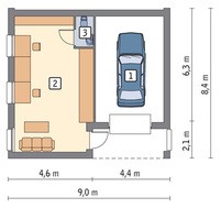 Проект красивого гаража с жилой комнатой