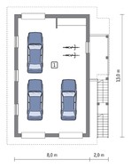 Проект гаража на 3 авто с жилыми помещениями на втором этаже