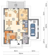 Проект интересного дома на 6 спален с гаражом