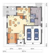 Проект интересного дома с гаражом на 2 авто