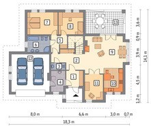 Проект красочного особняка на 2 машины