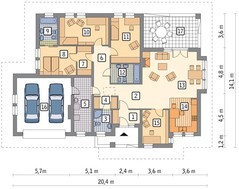 Проект одноэтажного особняка на 5 спален