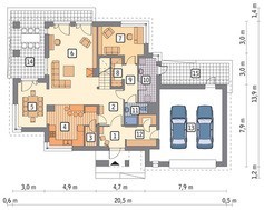 Проект стильного строения на 6 спален