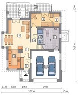 Проект двухэтажного дома необычной планировки