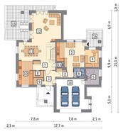 Проект современного дома с гаражом на 2 авто