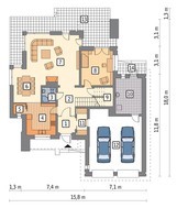 Проект стильного двухэтажного дома