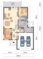 Проект стильного дома с двухскатной крышей