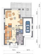 Проект двухэтажного дома с гаражом на 1 авто