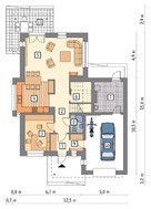 Проект стильного дома с большой террасой на втором этаже