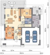 Проект солидного особняка с гаражом на 2 авто