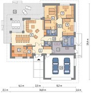Проект одноэтажного дома с большой верандой