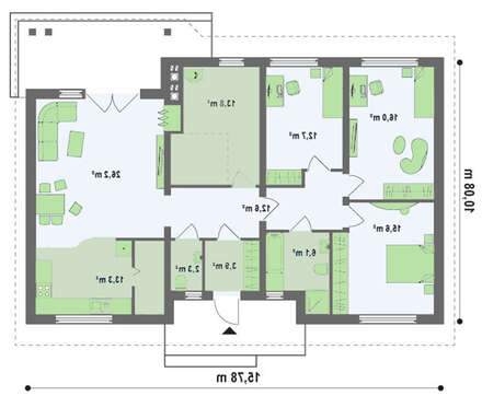 Одноэтажный дом с чердаком