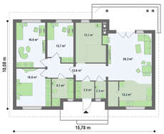 Одноэтажный дом с чердаком