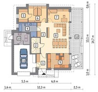 Проект открытого одноэтажного дома