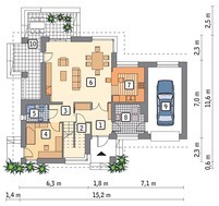 Проект двухэтажного жилого дома на 6 спален