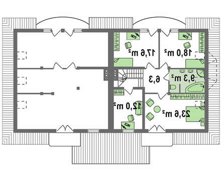 Проект дома на две семьи с гаражом и чердаком Проект дома на две семьи с гаражом и чердаком