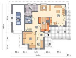 Проект красивого дома с большой гостиной