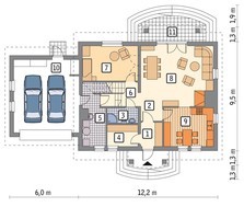 Проект двухэтажного дома в классическом стиле с гаражом