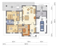 Проект визуально привлекательного здания на 5 спален