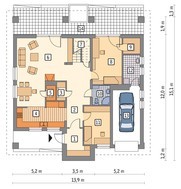Проект двухэтажного жилого дома напоминающего замок
