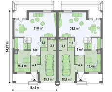 Проект недорогого дома на две семьи