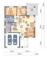 Интересный коттедж с мансардой