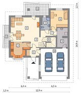 Проект привлекательного дома с гаражом на 2 авто