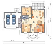 Проект красивого дома под крышей цвета шоколада