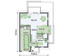Проект дома хай тек с гаражом