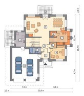 Проект красивого дома гармоничного окружающему ландшафту