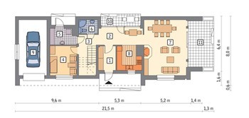 Интересный двухэтажный дом для узкого участка